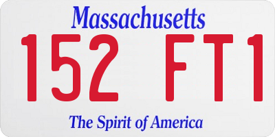 MA license plate 152FT1