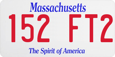 MA license plate 152FT2