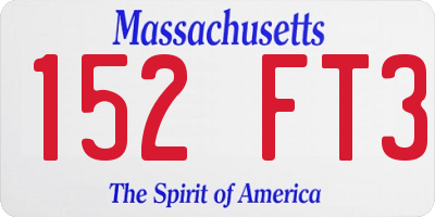 MA license plate 152FT3