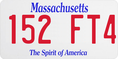 MA license plate 152FT4