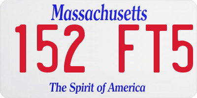 MA license plate 152FT5