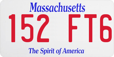 MA license plate 152FT6