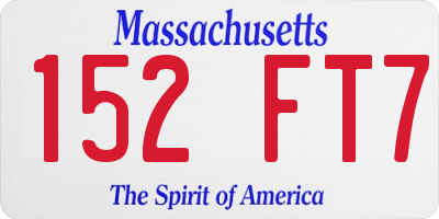MA license plate 152FT7