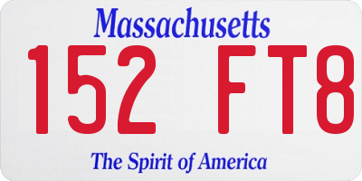 MA license plate 152FT8