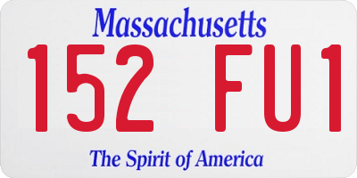 MA license plate 152FU1