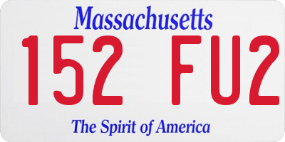 MA license plate 152FU2