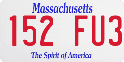 MA license plate 152FU3