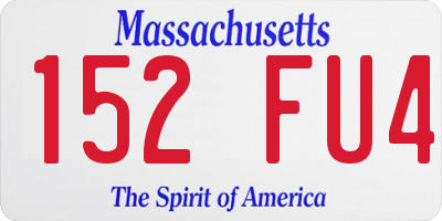 MA license plate 152FU4