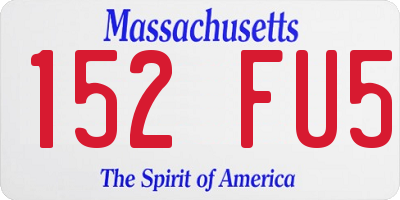 MA license plate 152FU5