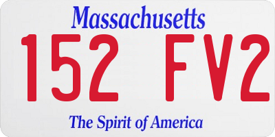 MA license plate 152FV2