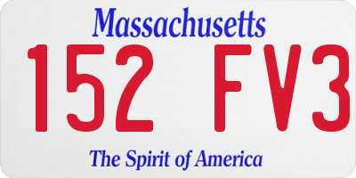 MA license plate 152FV3