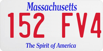 MA license plate 152FV4