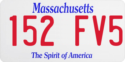 MA license plate 152FV5