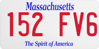 MA license plate 152FV6