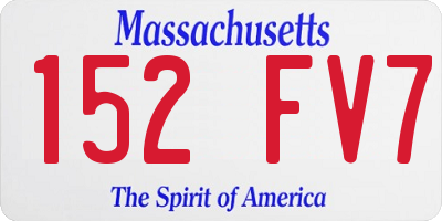 MA license plate 152FV7