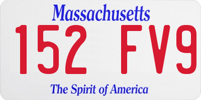 MA license plate 152FV9