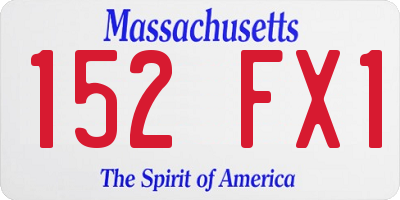 MA license plate 152FX1