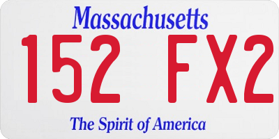 MA license plate 152FX2