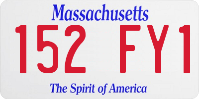 MA license plate 152FY1