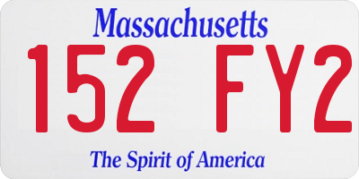 MA license plate 152FY2