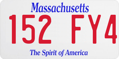 MA license plate 152FY4