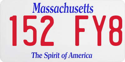 MA license plate 152FY8