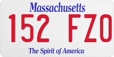 MA license plate 152FZ0
