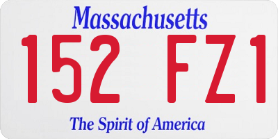 MA license plate 152FZ1