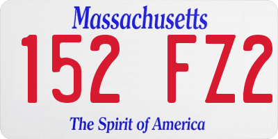 MA license plate 152FZ2