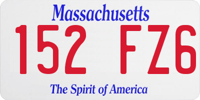 MA license plate 152FZ6