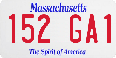 MA license plate 152GA1