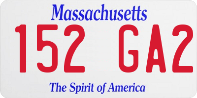 MA license plate 152GA2