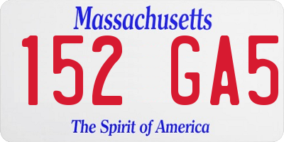 MA license plate 152GA5