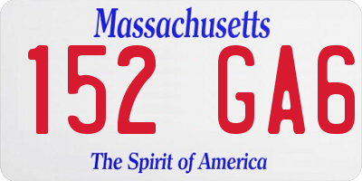 MA license plate 152GA6
