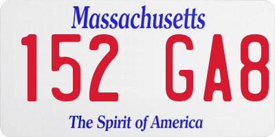 MA license plate 152GA8