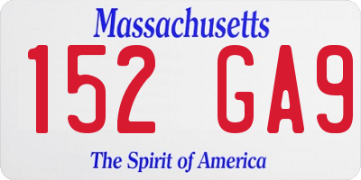 MA license plate 152GA9