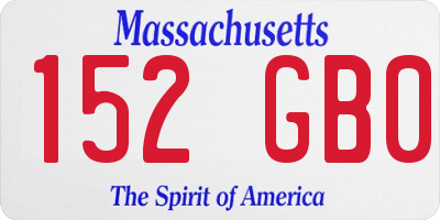 MA license plate 152GB0