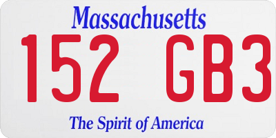 MA license plate 152GB3