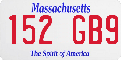 MA license plate 152GB9