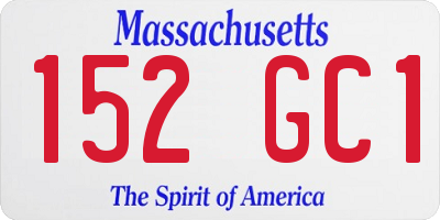 MA license plate 152GC1
