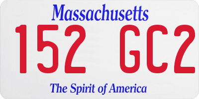 MA license plate 152GC2