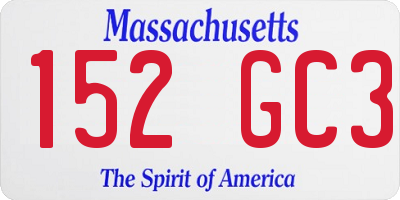MA license plate 152GC3