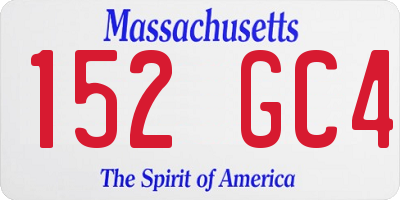 MA license plate 152GC4