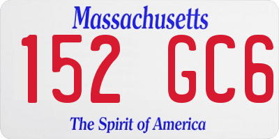MA license plate 152GC6
