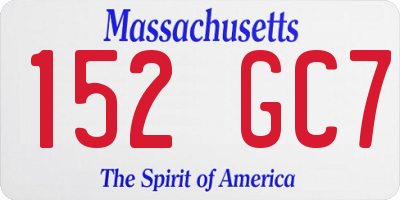 MA license plate 152GC7