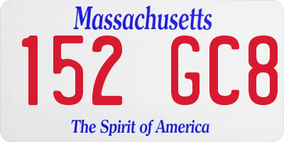 MA license plate 152GC8