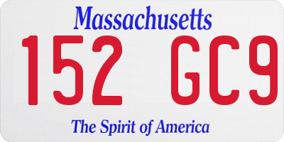 MA license plate 152GC9