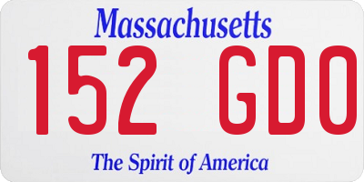 MA license plate 152GD0