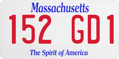 MA license plate 152GD1