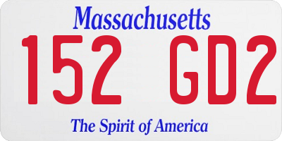 MA license plate 152GD2